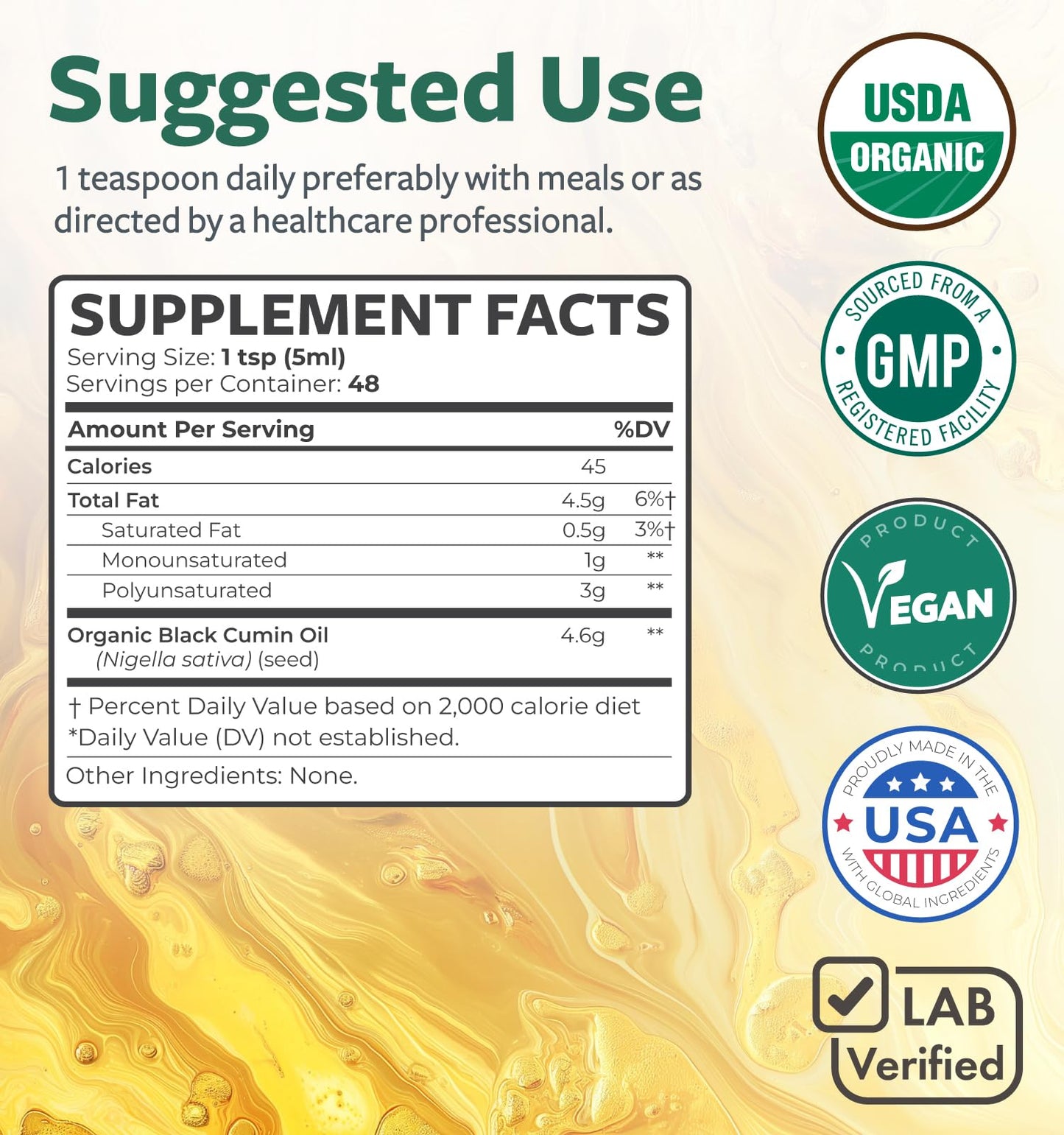 Black Seed Oil - 120 Softgel Capsules Skin Health (Non-GMO & Vegan) Cold-Pressed Nigella Sativa Producing Pure Black Cumin Seed Oil with Vitamin E - 500mg Each, 1000mg Per 2 Capsule Serving