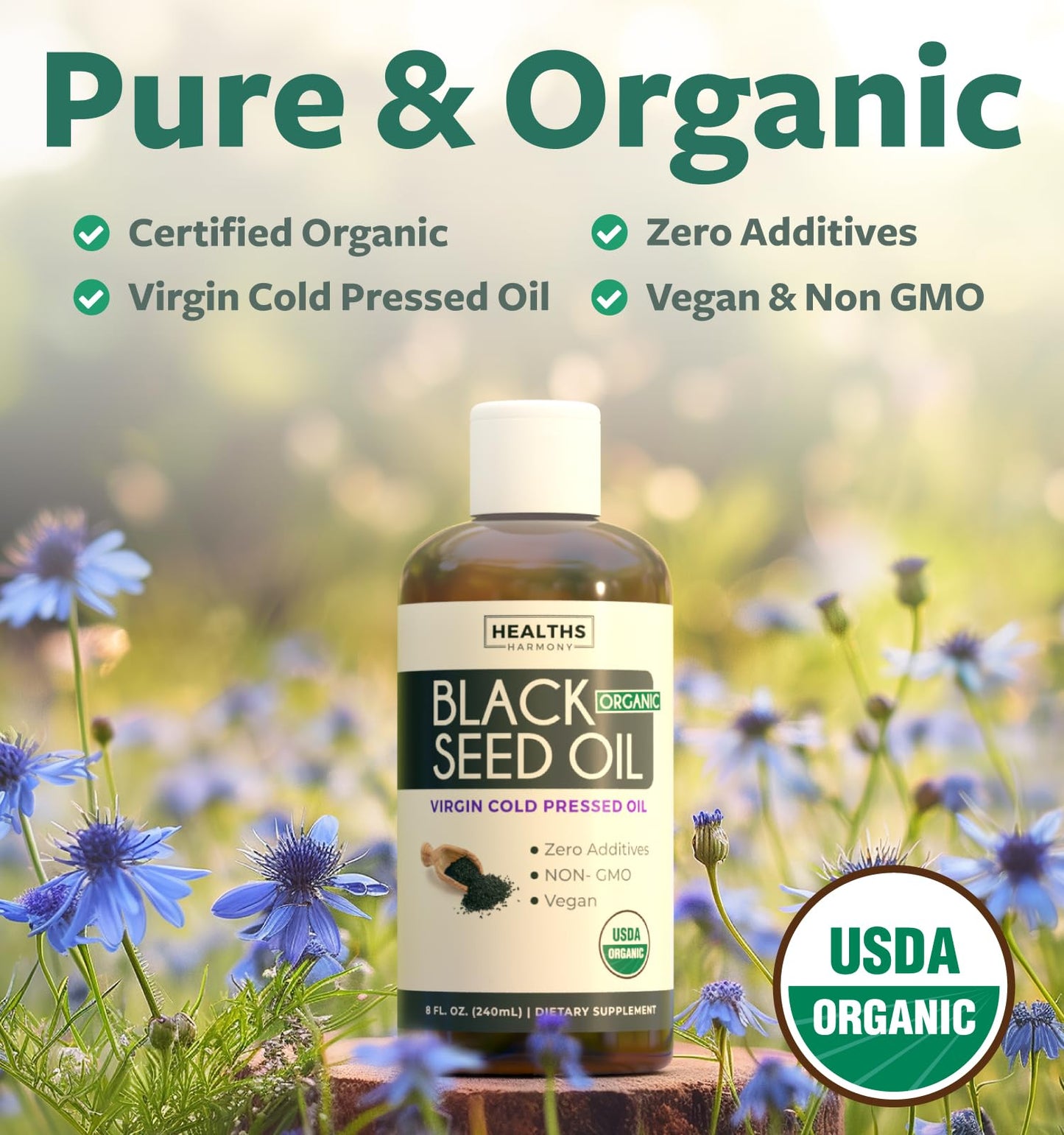Black Seed Oil - 120 Softgel Capsules Skin Health (Non-GMO & Vegan) Cold-Pressed Nigella Sativa Producing Pure Black Cumin Seed Oil with Vitamin E - 500mg Each, 1000mg Per 2 Capsule Serving